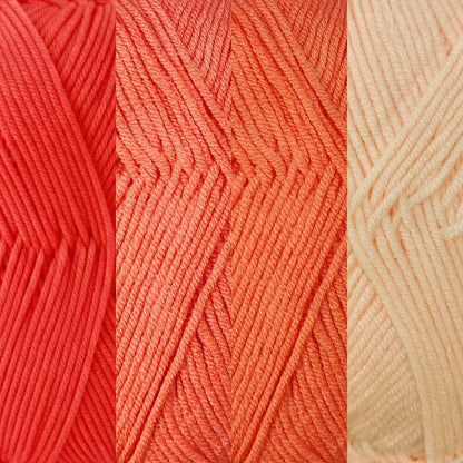 Cotton Yarn Pack | Soft Cotton Blend Knitting Yarn | 4 × 50g Skeins (200g Total) | Smooth & Durable Craft Yarn for Knitting, Crochet & DIY Projects (Peaches n' Cream)