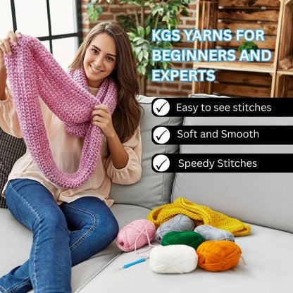 Cotton Yarn Pack | Soft Cotton Blend Knitting Yarn | 4 × 50g Skeins (200g Total) | Smooth & Durable Craft Yarn for Knitting, Crochet & DIY Projects (Peaches n' Cream)