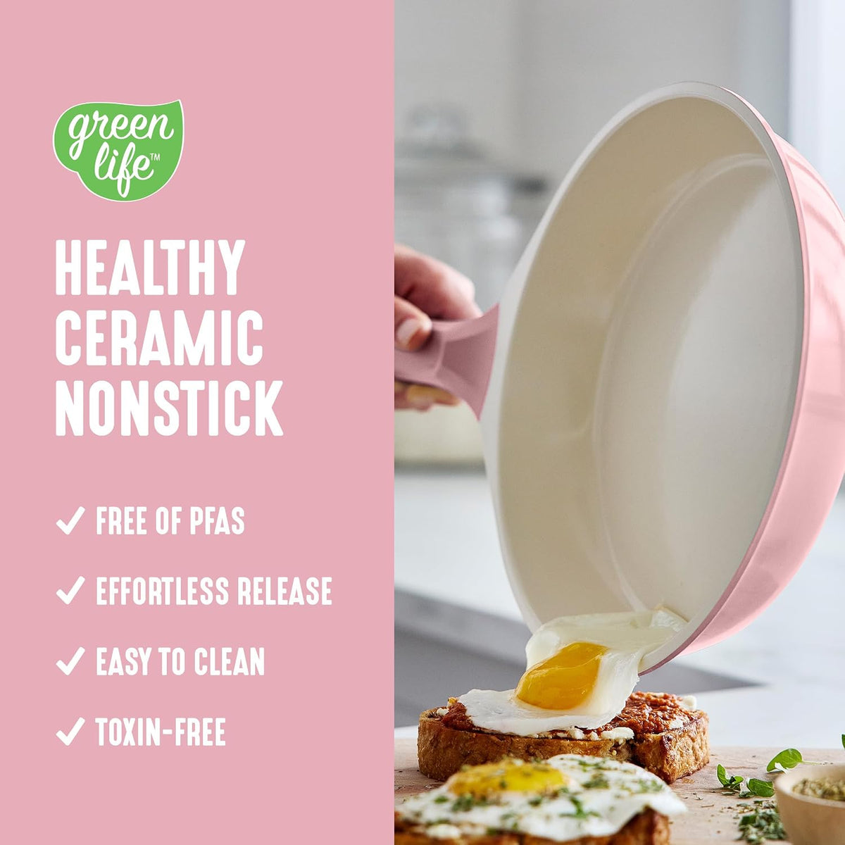 8 Piece Ceramic Nonstick Cookware Set, Induction Suitable Non Toxic PFAS-Free Pots & Pans, Dishwasher Safe, Cooking Set, Stock Pot, Saucepans & Frying Pans, Kitchen Cooking, Light Pink