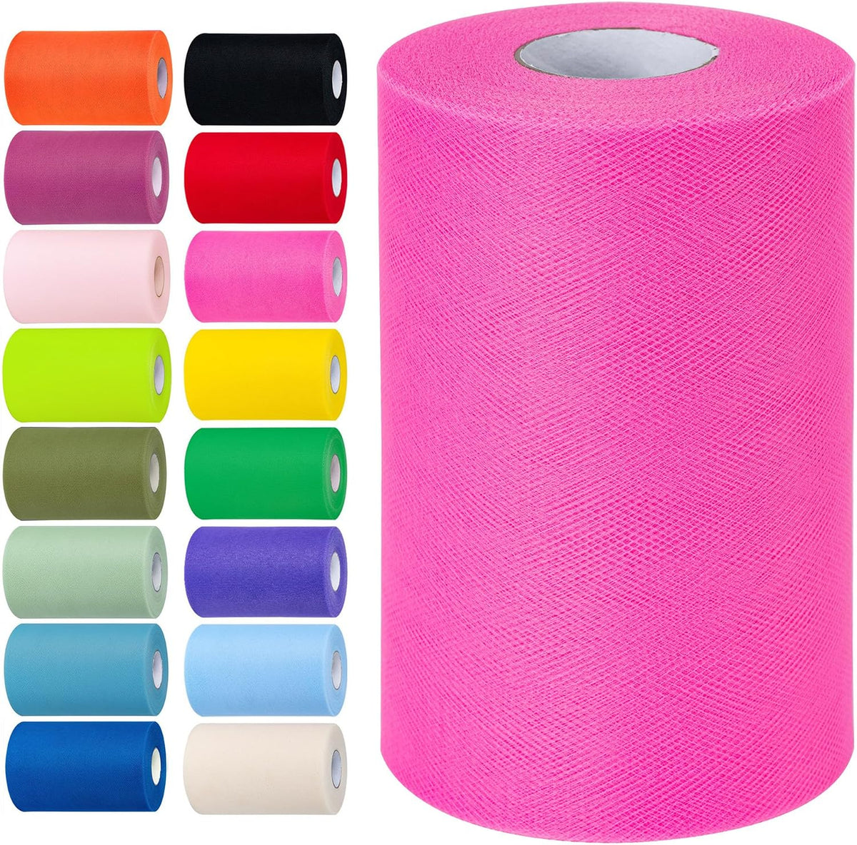 Pink Tulle Fabric Rolls 6 Inch by 100 Yards Tulle Roll Spool Fabric
