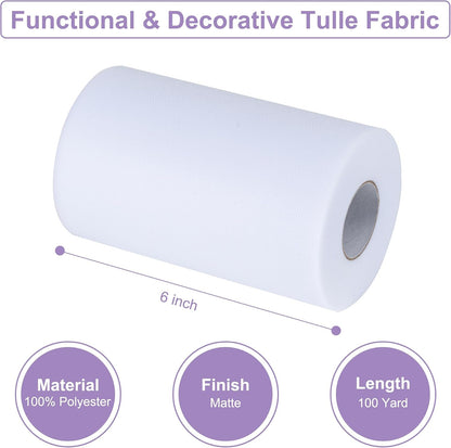 Pink Tulle Fabric Rolls 6 Inch by 100 Yards Tulle Roll Spool Fabric