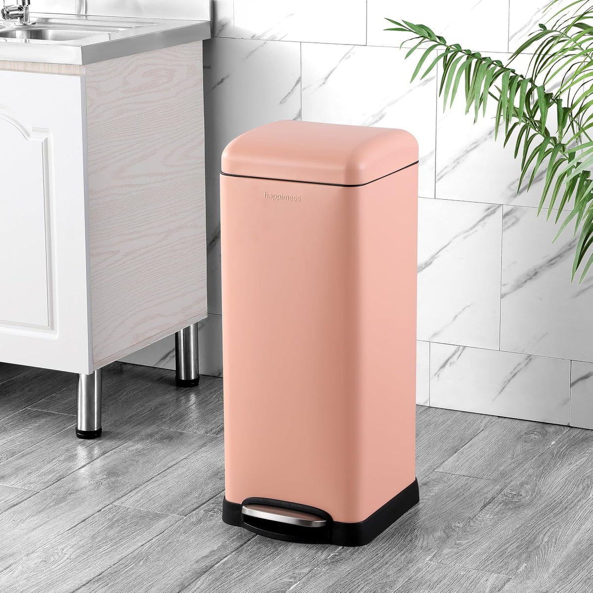 Betty 8 Gal Step Trash Can Soft-Close Lid, Flamingo Pink