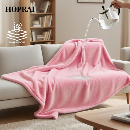 Dog Blanket, Waterproof Reversible Sherpa Fleece Throw Blanket, Furniture Cover for Bed, Couch, Sofa Protection from Liquid Pee and Pet Fur of Puppy, Cat (Pink S28*39inches)