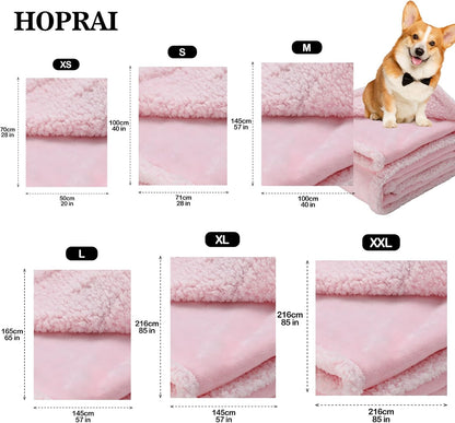 Dog Blanket, Waterproof Reversible Sherpa Fleece Throw Blanket, Furniture Cover for Bed, Couch, Sofa Protection from Liquid Pee and Pet Fur of Puppy, Cat (Pink S28*39inches)