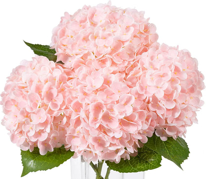 3Pcs Large Hydrangea Artificial Flowers Pink