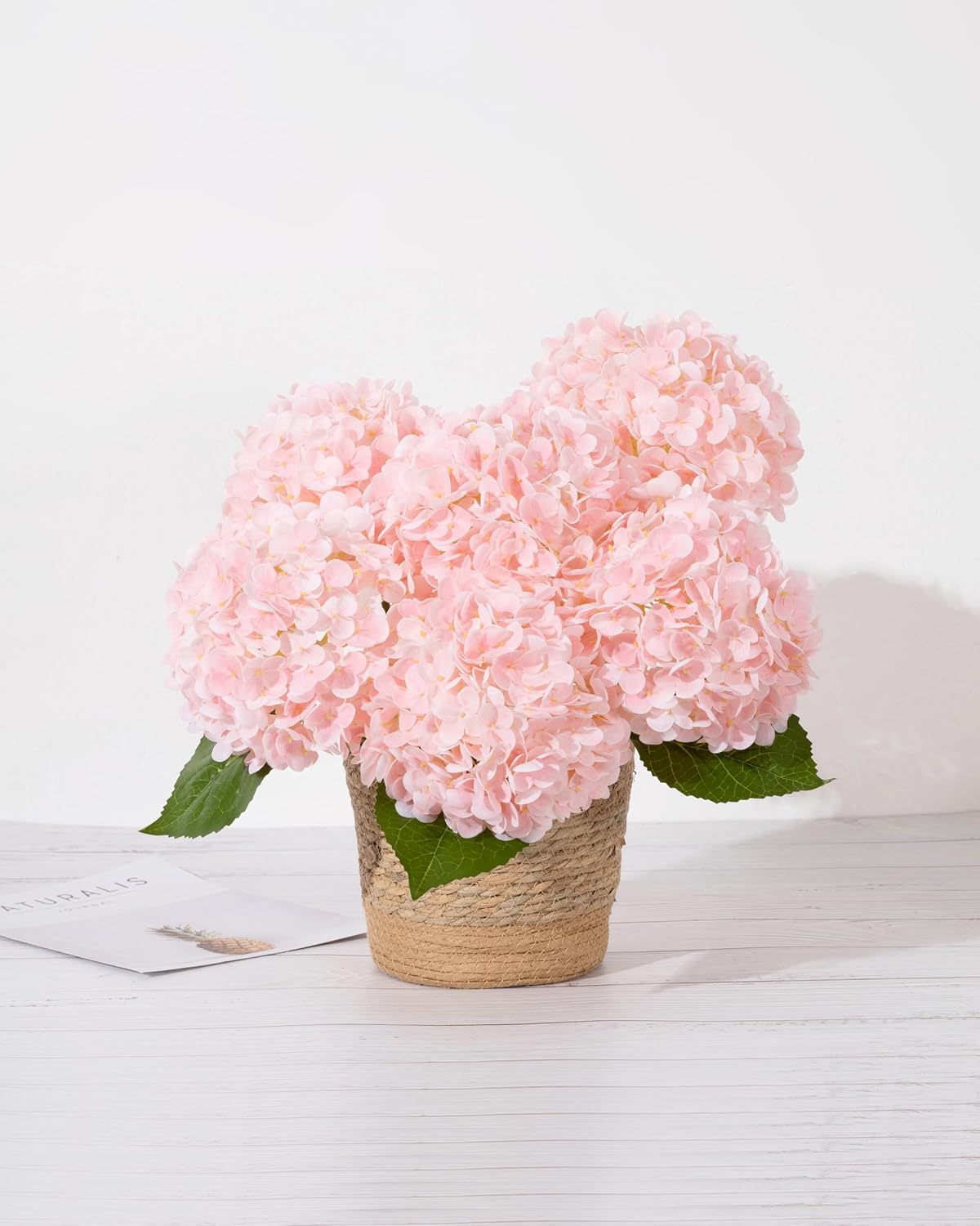 3Pcs Large Hydrangea Artificial Flowers Pink