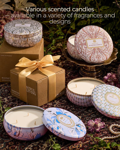 Peach Scented Soy Candles, 3 Wick for Home Scented, 12 oz