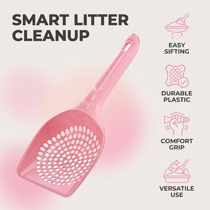 Pink Plastic Cat Litter Scoop Pet Care Sand Waste Scooper Shovel Hollow Cleaning Tool Pet Supplies Easy to Clean Cat Litter Scoops
