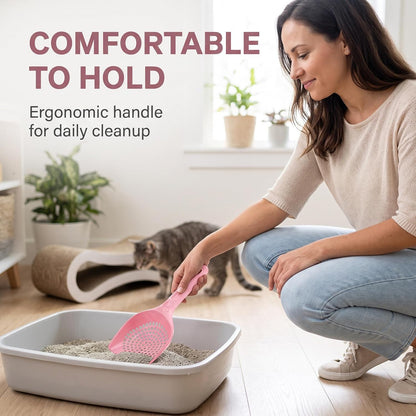 Pink Plastic Cat Litter Scoop Pet Care Sand Waste Scooper Shovel Hollow Cleaning Tool Pet Supplies Easy to Clean Cat Litter Scoops