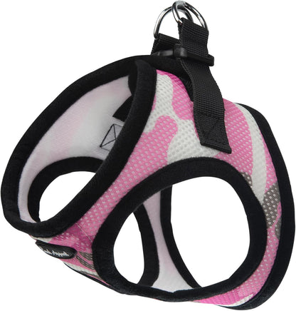 Pink Camo Step-in Dog Harness for XS to Small Sized Pets – Updated Sizing, Re-Measuring is Essential – Soft Vest Harness – Anti-Choke with Adjustable Strap & Heavy Duty Clip – S