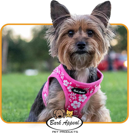 Pink Camo Step-in Dog Harness for XS to Small Sized Pets – Updated Sizing, Re-Measuring is Essential – Soft Vest Harness – Anti-Choke with Adjustable Strap & Heavy Duty Clip – S