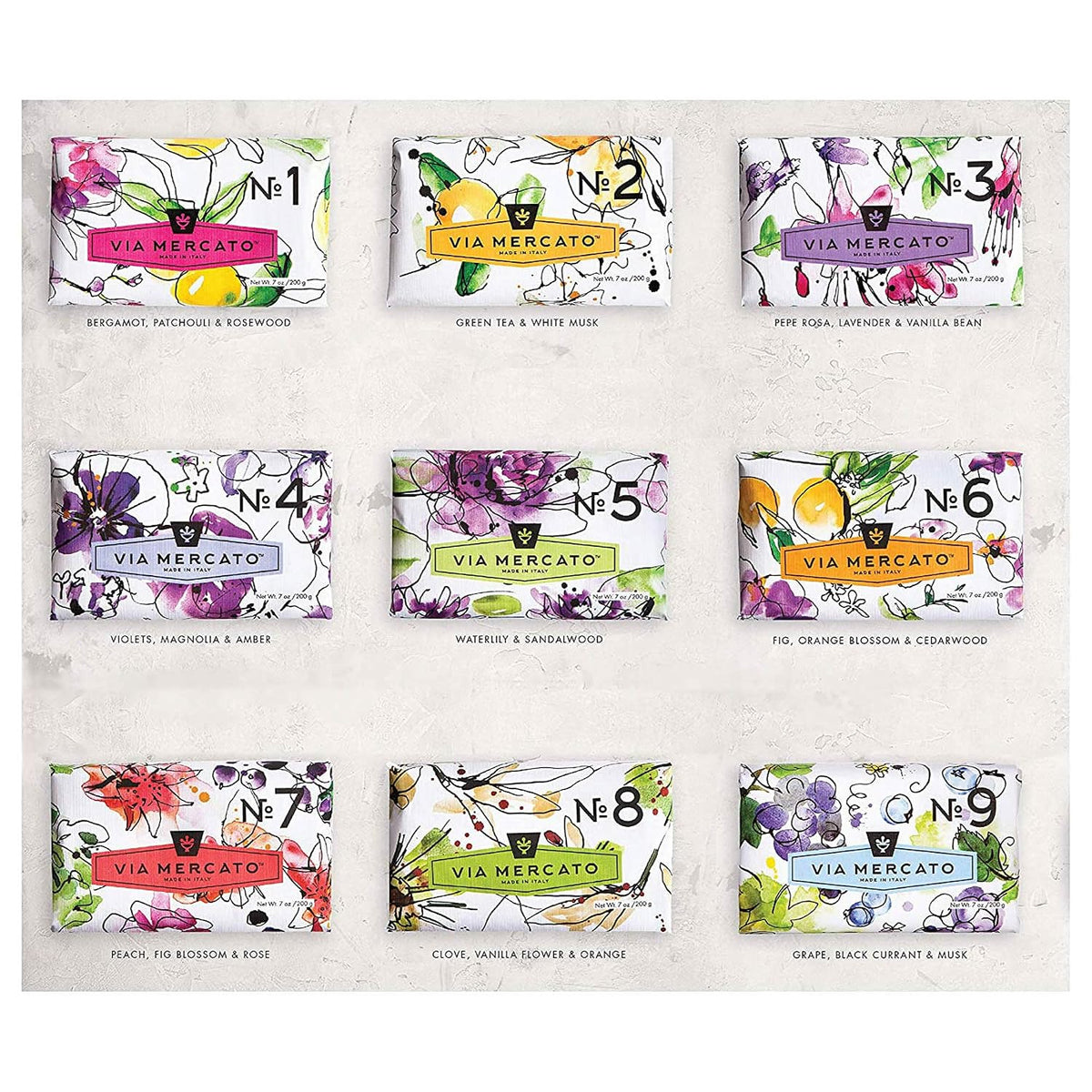 Italian Soap Bar (200 g), No. 7 - Peach, Fig Blossom & Rose