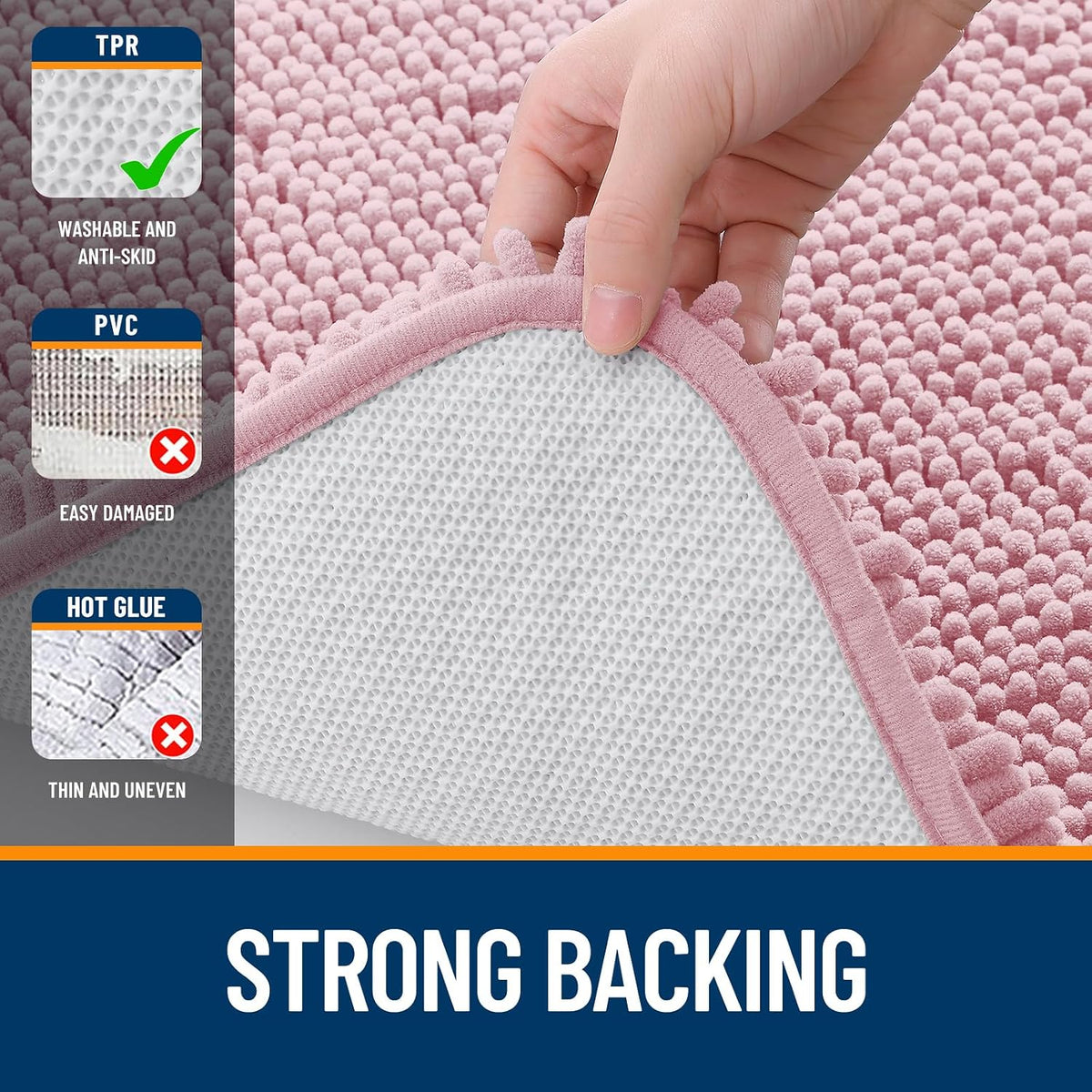 Bathroom Rugs 30x20, Extra Soft Absorbent Chenille Bath Rugs