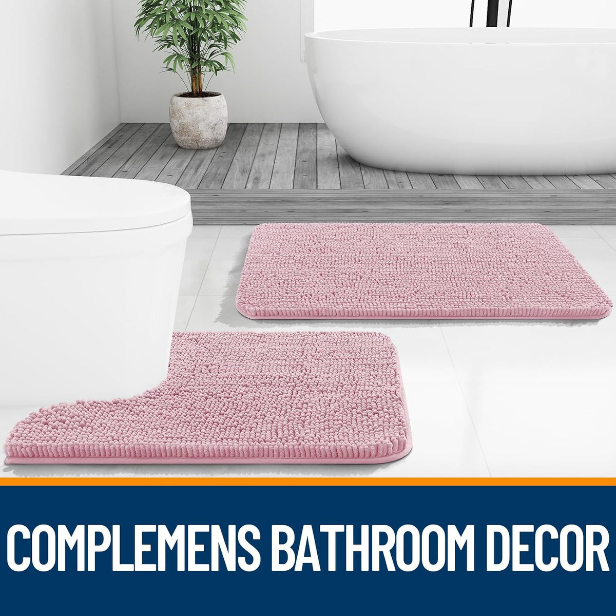 Bathroom Rugs 30x20, Extra Soft Absorbent Chenille Bath Rugs