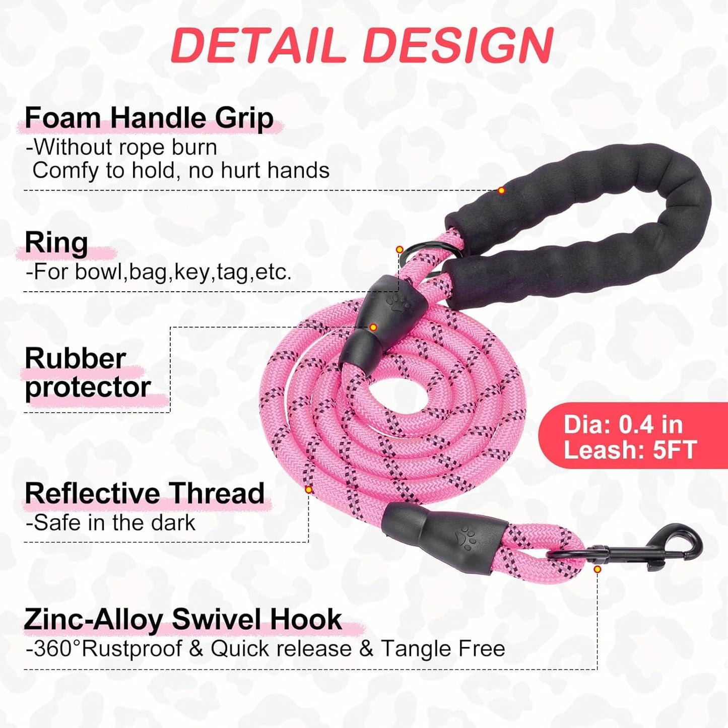 Step in Dog Harness and Leash Set,Reflective Dog Harness No Pull No Choke Puppy Harness for Small Medium Dogs Cats,Soft Padded Mesh Vest Harnesses for Girl and Boy Pets,Leopard Pink M