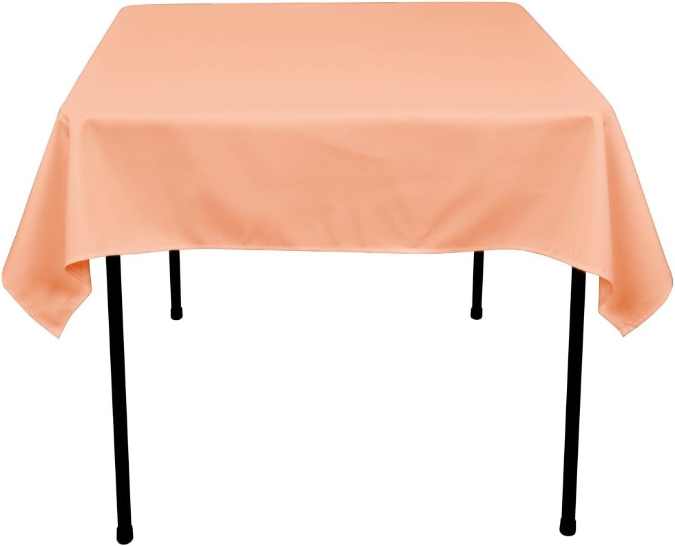 LinenTablecloth 54-Inch Square Polyester Tablecloth Peach