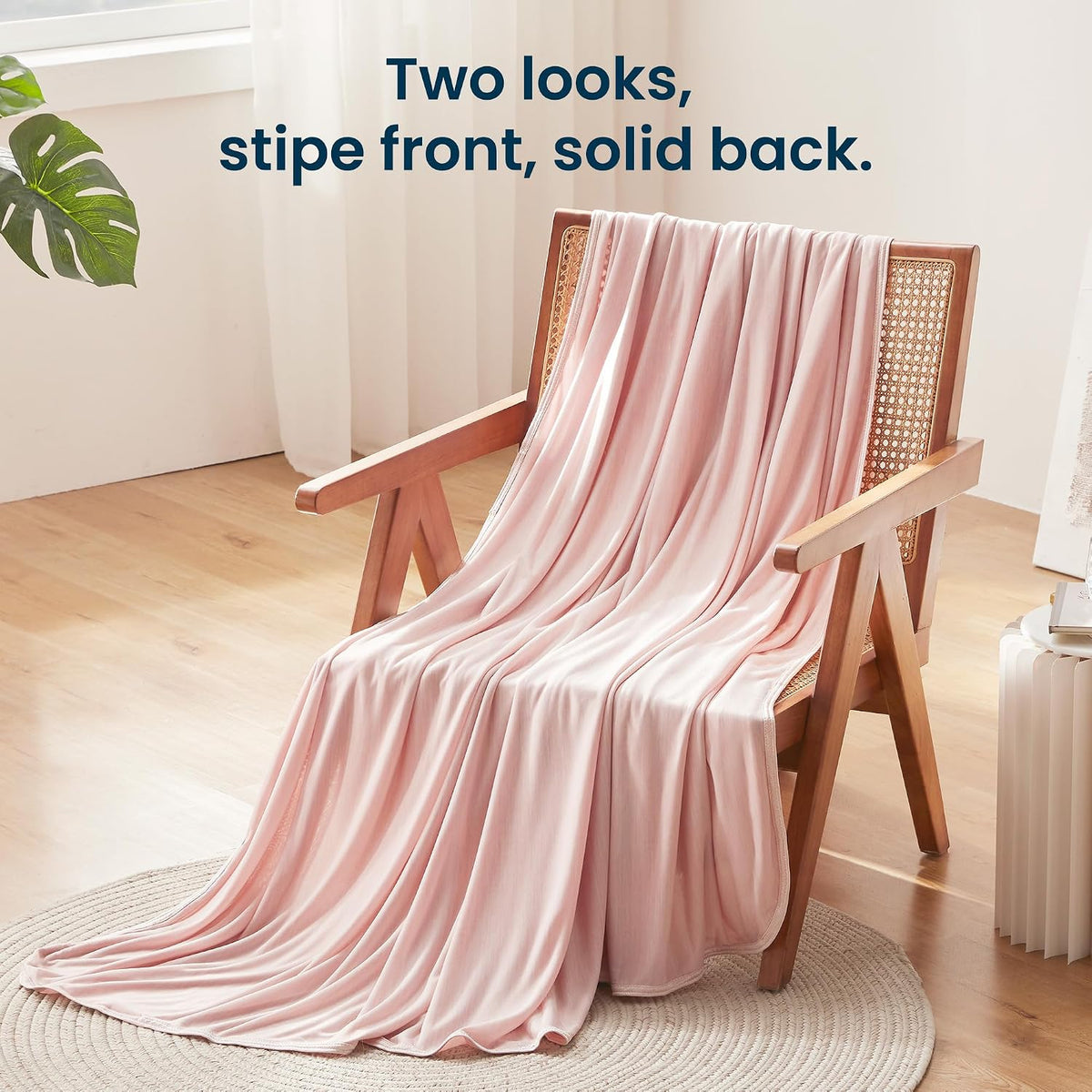 SLEEP ZONE Nanotex Cooling Blanket for Hot Sleepers, Double-Sided Cold Blanket King Size for Bed, Lightweight Summer Blankets for Sleeping (Pink, 90''x108'')