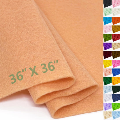 Peach Felt Fabric 36" X 36"(1 Square Yard) 1.6mm Thick Soft Felt Sheet