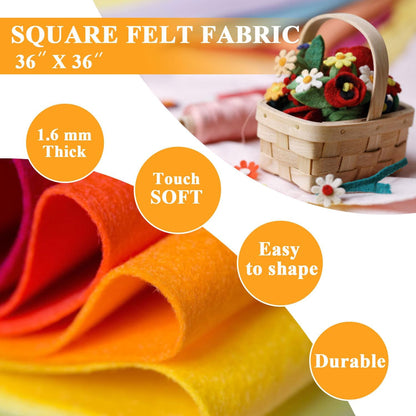 Peach Felt Fabric 36" X 36"(1 Square Yard) 1.6mm Thick Soft Felt Sheet