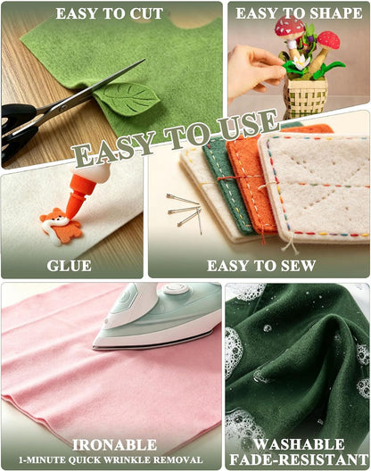Peach Felt Fabric 36" X 36"(1 Square Yard) 1.6mm Thick Soft Felt Sheet
