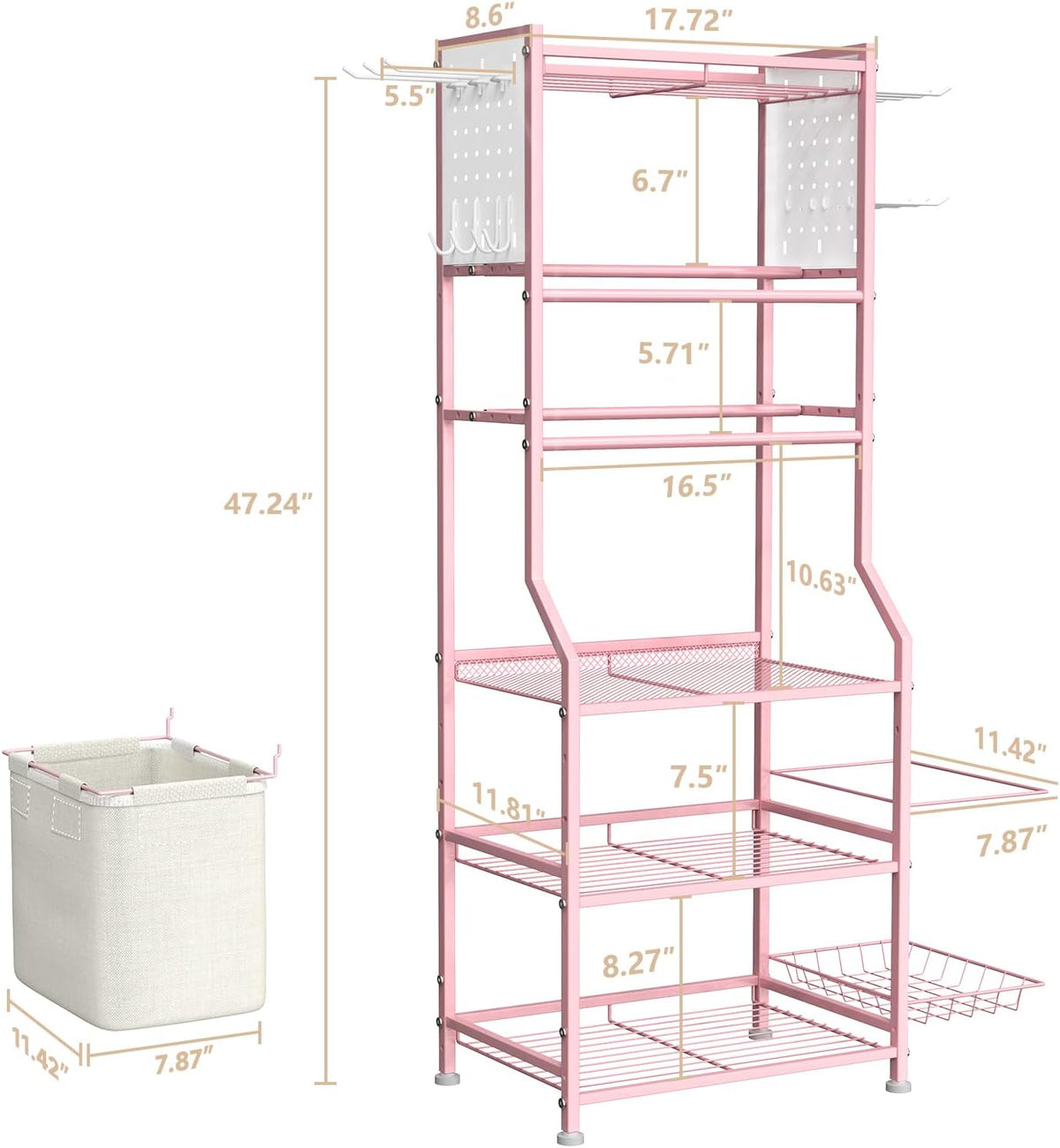 Dumbbell Rack, Home Gym Storage for Kettlebells, Yoga Mat & Strength Training Equipment, Weight Rack With Peg Board Organizer, Workout Gym Equipment Storage
