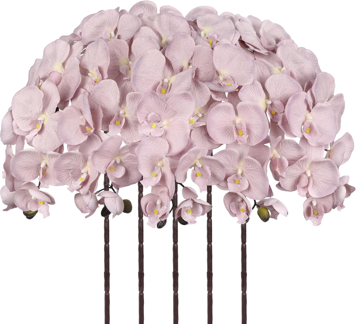 36.6'' Pink Orchids Artificial Flowers 10 Large Blooms Fake Phalaenopsis Branches 5PCS Long Stem Faux Silk Orchids for Tall Vase for Bridal Shower Wedding Home Party Office Decor (Pink)