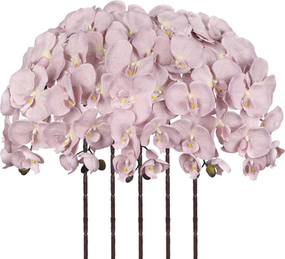 36.6'' Pink Orchids Artificial Flowers 10 Large Blooms Fake Phalaenopsis Branches 5PCS Long Stem Faux Silk Orchids for Tall Vase for Bridal Shower Wedding Home Party Office Decor (Pink)