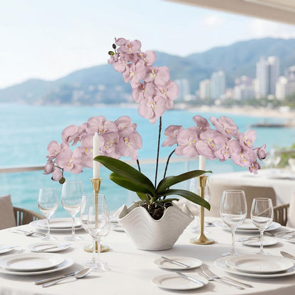 36.6'' Pink Orchids Artificial Flowers 10 Large Blooms Fake Phalaenopsis Branches 5PCS Long Stem Faux Silk Orchids for Tall Vase for Bridal Shower Wedding Home Party Office Decor (Pink)