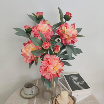 Peach Peonies Artificial Flowers Look Real Coral Pink Peony
