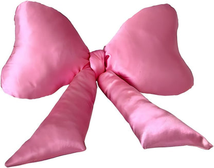 Bow Pillow - Big Bow Throw Pillow - Bow Shaped Pillow - Silky Satin - Coquette Decor - Bow Room Decor - Pink Bow Pillow - Bow Nursery Decor - Pink Room Decor