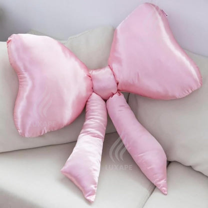 Bow Pillow - Big Bow Throw Pillow - Bow Shaped Pillow - Silky Satin - Coquette Decor - Bow Room Decor - Pink Bow Pillow - Bow Nursery Decor - Pink Room Decor