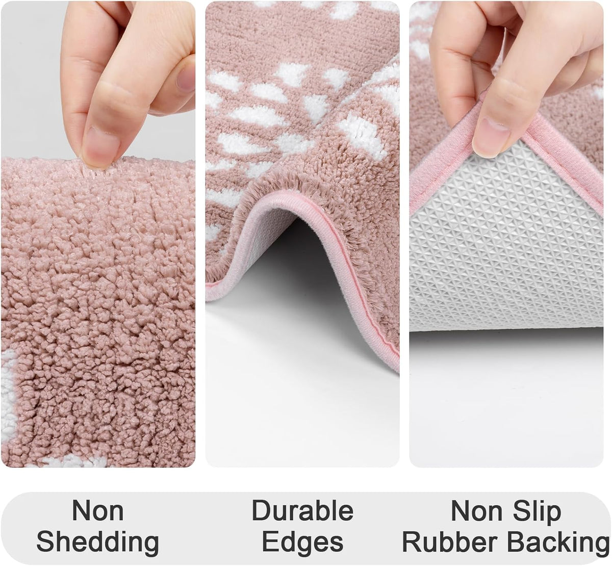 Bathroom Rugs Set 5 Piece, Non Slip Washable Absorbent Bath Mat Set