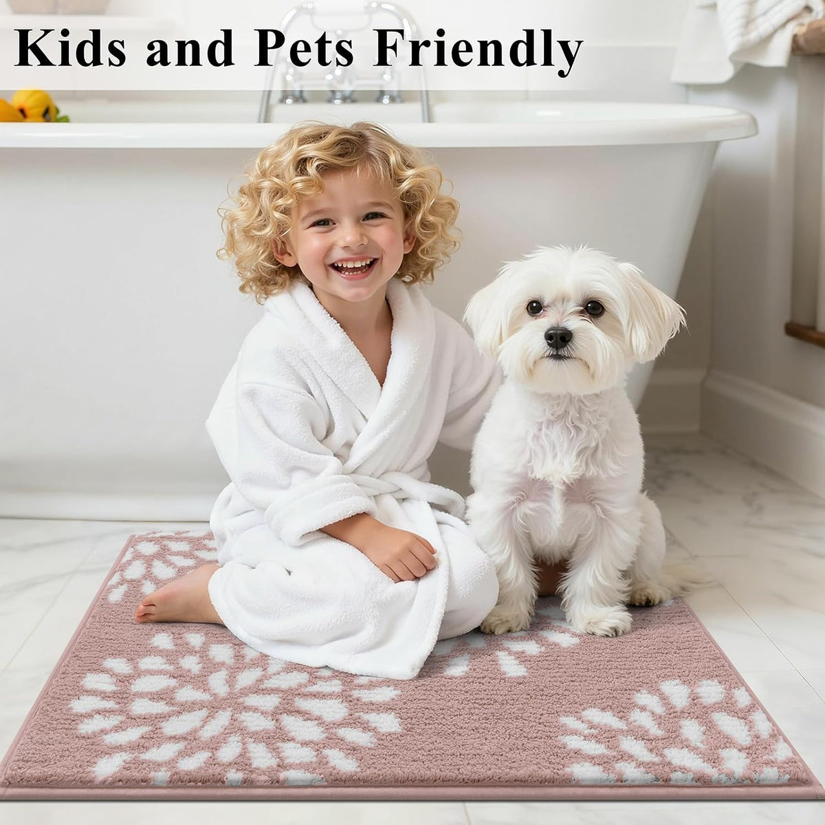 Bathroom Rugs Set 5 Piece, Non Slip Washable Absorbent Bath Mat Set