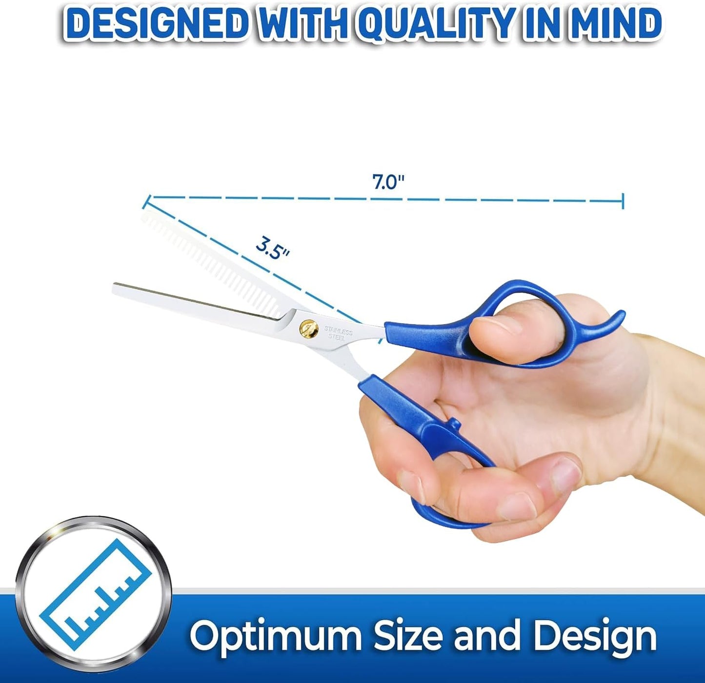 PET MAGASIN Professional Dog Grooming Scissors Set - Curved Thinning Shears for Dogs, Pet Hair Cutting Tools with Safety Tips for Small & Large Breeds, Grooming Kit for Home