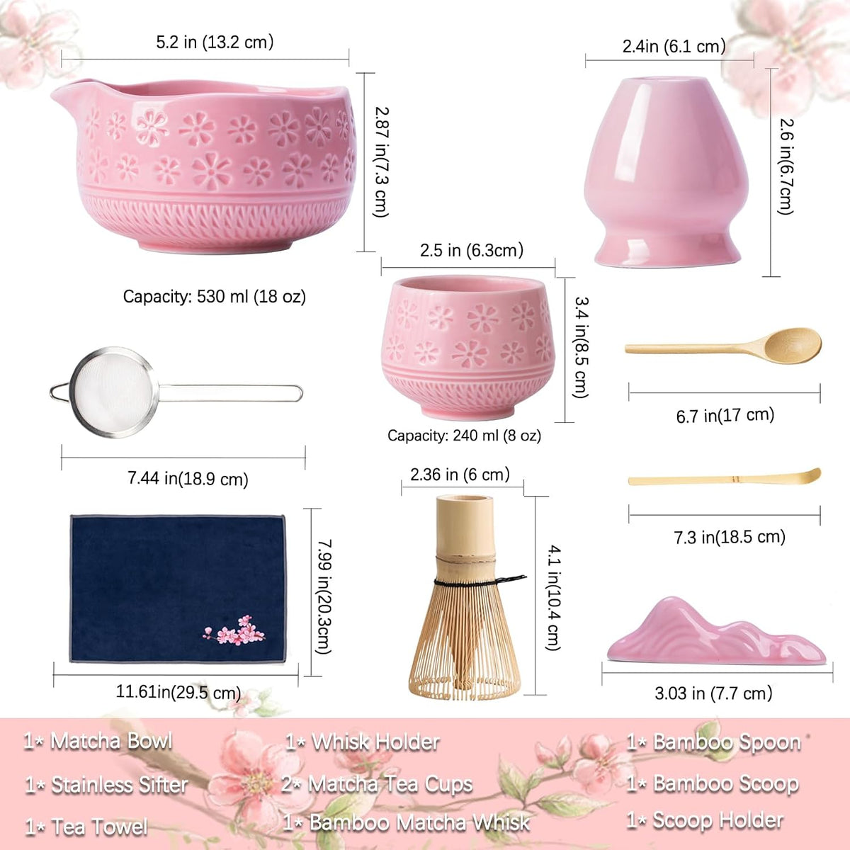 Matcha Whisk Set, Complete 10-Piece Ceramic Matcha Kit