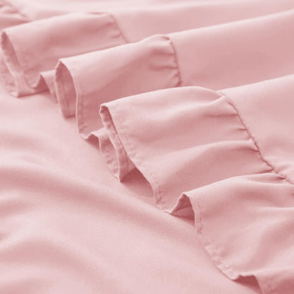 Ruffle Pillow Cases Standard Size Set of 2, Light Pink