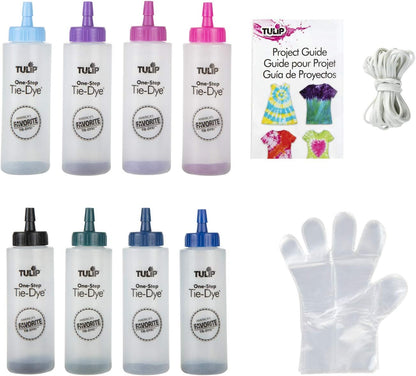 One-Step Tie-Dye Kit Celestial, Large Party Activity, Permanent Fabric Dye, Vibrant Galaxy Color Palette: Purple, Pink, Blue, Black, Easy Clean-up, 8 Fun Techniques Included, 8 Full Size Bottles
