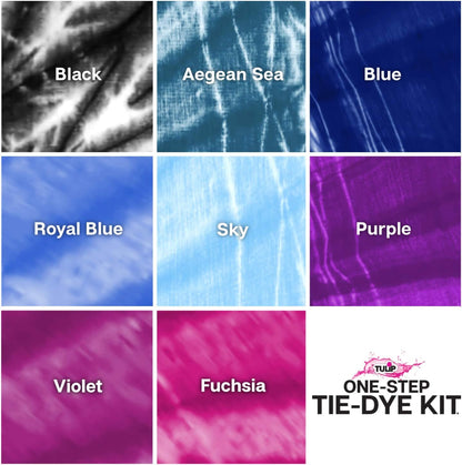 One-Step Tie-Dye Kit Celestial, Large Party Activity, Permanent Fabric Dye, Vibrant Galaxy Color Palette: Purple, Pink, Blue, Black, Easy Clean-up, 8 Fun Techniques Included, 8 Full Size Bottles