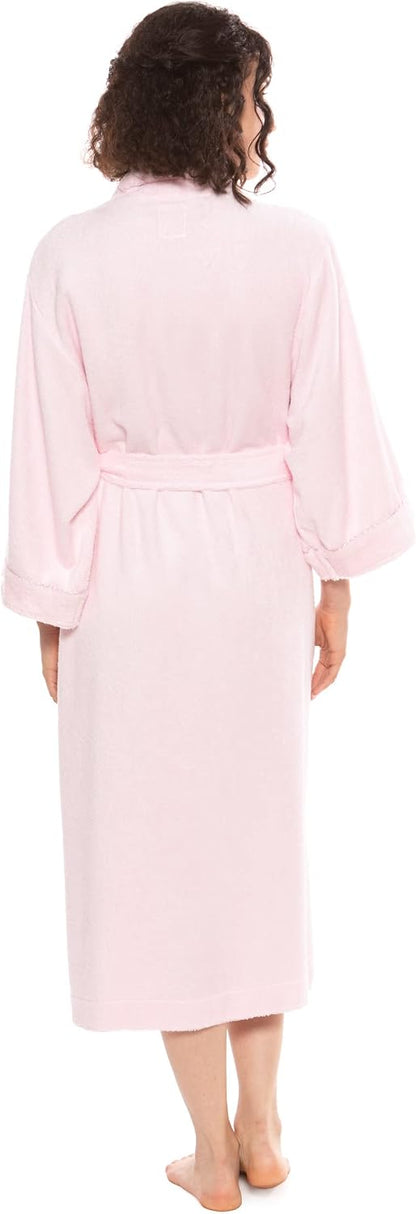 Women's Luxury Terry Cloth Bathrobe - Soft Rayon & Cotton