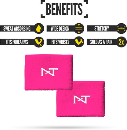1 Pair Sports Wristbands, Sweat-Absorbent Sweat Bands, Accessory for Football, Basketball, Tennis
