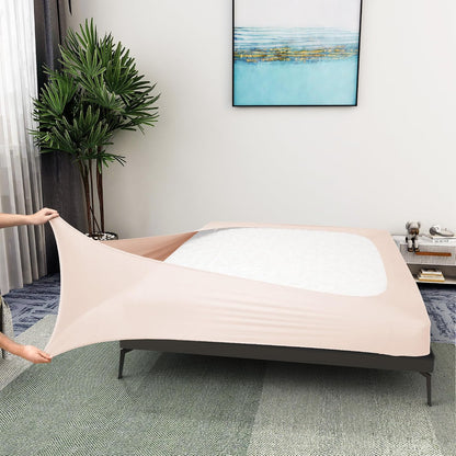 Full Size Box Spring Cover Jersey Knit Stretchy, Pink