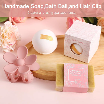 Get Well Soon Gifts Baskets for Women Self Care Gifts,Birthday Gifts for Women Spa Care Package, Set for Mom Wife Girlfriend Sister Best Friend (Pink)