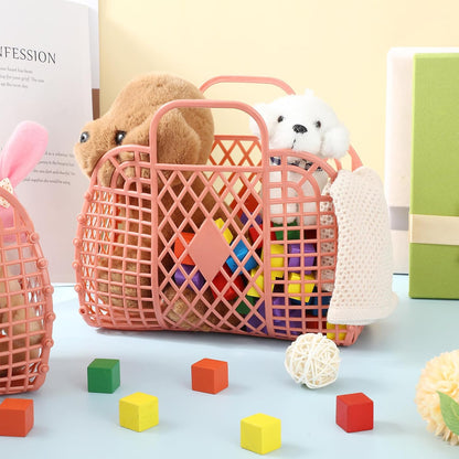 8 Pcs Jelly Bags Bulk Jelly Purse Plastic Basket Party Favor Beach Handbags Easter Egg Basket for Women Girls Kids