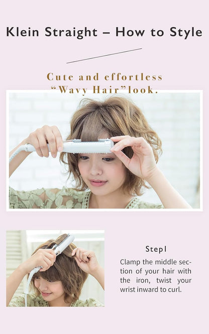 Creates ION Hair Straightener Flat Iron – Klein Straight Pink Lightweight Travel-Friendly Dual Voltage Cute & Stylish Portable Straightening Iron for Smooth Shiny Hair RCIS-G02P