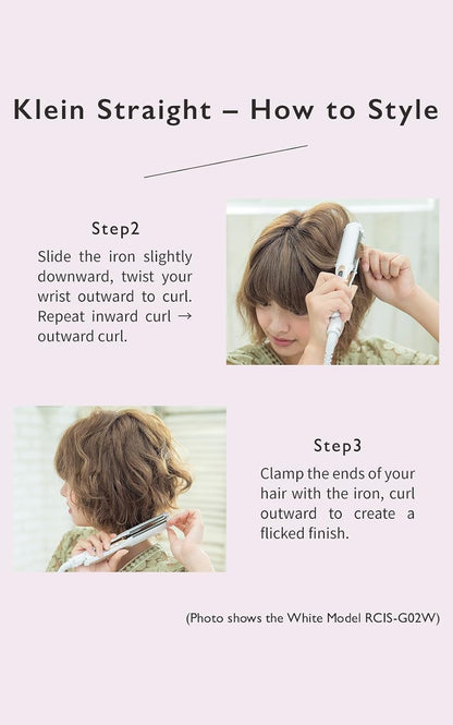Creates ION Hair Straightener Flat Iron – Klein Straight Pink Lightweight Travel-Friendly Dual Voltage Cute & Stylish Portable Straightening Iron for Smooth Shiny Hair RCIS-G02P