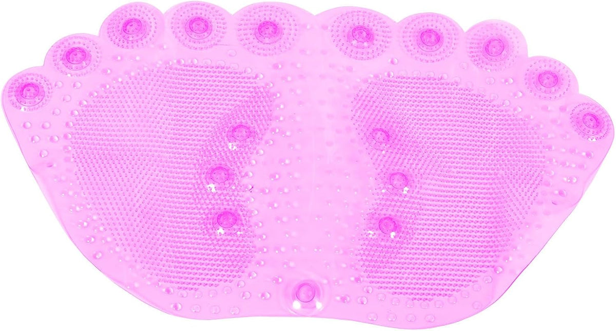 Anti-Slip Bathroom Floor Mat with Suction Cups, Foot Massage Bath Cushion PVC, Non-Skid Entrance Rug for Shower and Home Safety, Pink