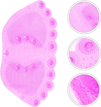 Anti-Slip Bathroom Floor Mat with Suction Cups, Foot Massage Bath Cushion PVC, Non-Skid Entrance Rug for Shower and Home Safety, Pink