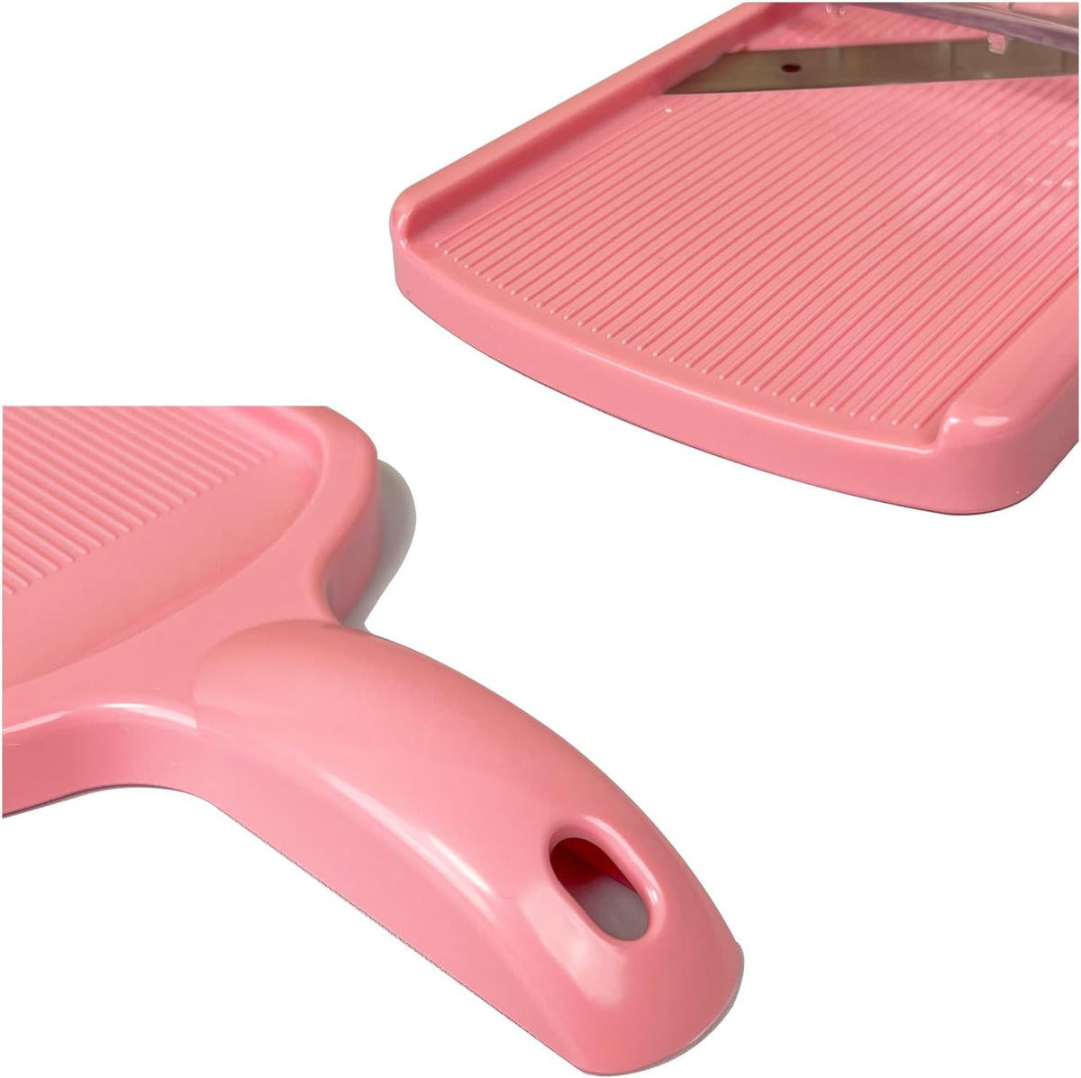 Mandoline Wide Cabbage Slicer 4.7 inches Pink, Julienne Thickness: 0.04 inch (1 mm), with Safety Holder, Made in Tsubame Japan (Pink)