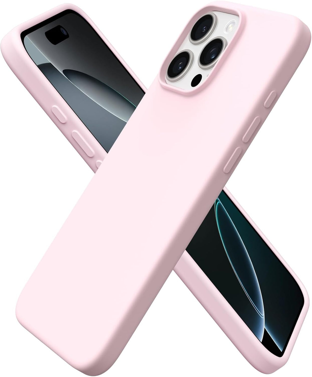 for iPhone 16 Pro Max Case, Liquid Silicone, Chalk Pink