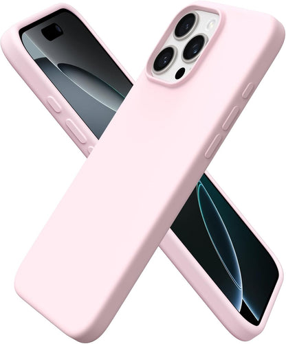 for iPhone 16 Pro Max Case, Liquid Silicone, Chalk Pink